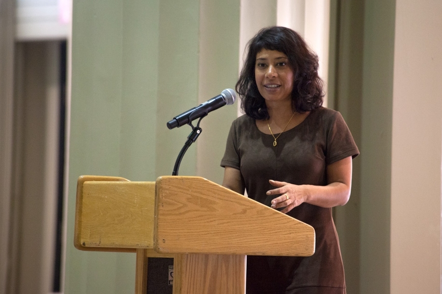 Rinku Sen, president and executive director of Race Forward: The Center for Racial Justice Innovation, speaks at “Whose Lives Matter?: A Community Conversation with Rinku Sen about the Black Lives Matter Movement and Beyond."