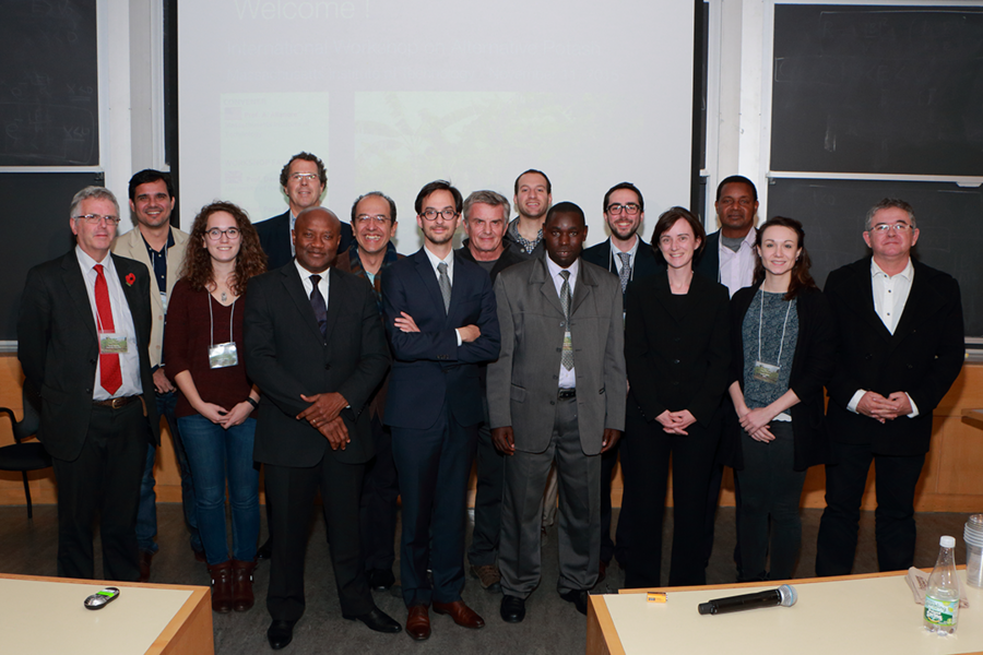 Representatives from the Americas, Europe, and Africa gathered at MIT for the first International Workshop on Alternative Potash, Nov. 10-12. Farmers in tropical climates in the Southern Hemisphere face a silent crisis of potassium loss from soils. Antoine Allanore (front center, arms folded), assistant professor of Metallurgy at MIT, has developed a new technique for producing hydrosyenite fertil...