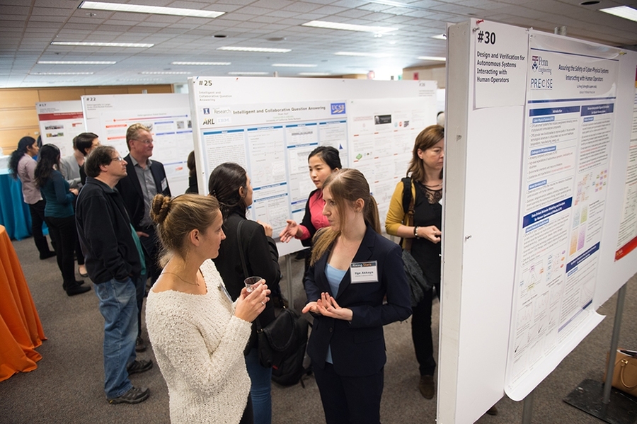 Workshop attendees presented their research at a poster session.