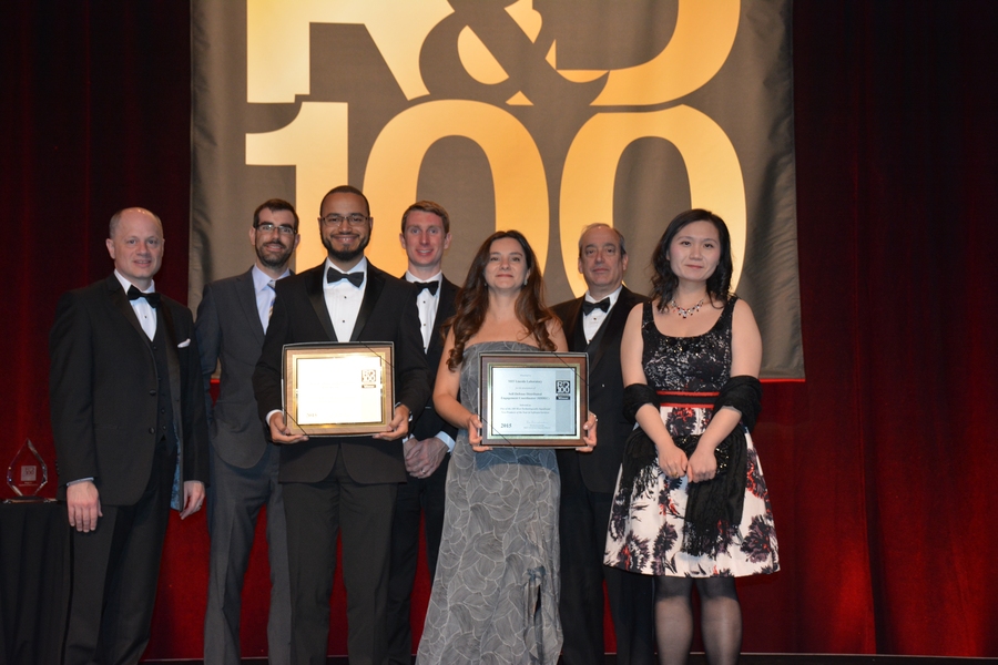 Representatives from MIT Lincoln Laboratory attended the 2015 R&D 100 Awards ceremony on Nov. 13: (l-r) Timothy Dasey, Albert Swiston, Ronald Duarte, Kenneth Kolodziej, Dana Sinno, Marc Bernstein, and Beijia Zhang. Not pictured: attendees Chiamaka Agbasi-Porter, Robert Haupt, and Charles Wynn.