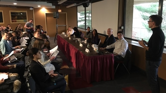 Department of Civil and Environmental Engineering Professor Martin Polz introduces the panel of editors and publishers.