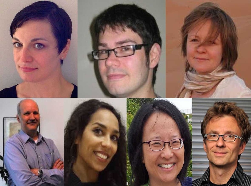 Science publishing panel participants included (clockwise from top left) Quincey Justman from <i>Cell Systems,</i> Stewart Bland from <i>Materials Today,</i> Rosamund Daw from <i>Nature,</i> moderator and MIT Department of Civil and Environmental Engineering Professor Martin Polz, Corie Lok from <i>Nature,</i> Anna Demming from the <i>Institute of Physics Publishing,</i> and Nick Lindsay from The ...