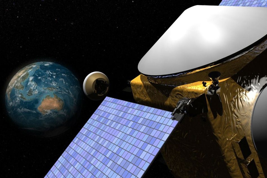 An artist's concept of the OSIRIS-REx Sample Return Capsule being released for its return to Earth. 