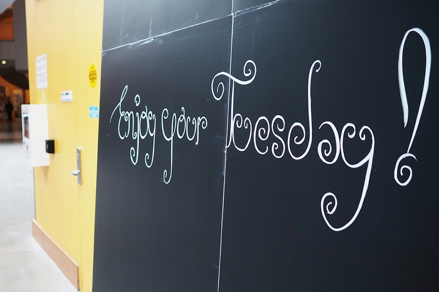 “It was great to know I could make a difference in so many people’s days,” says sophomore Kelsey Chan, a chalkboard contributor.