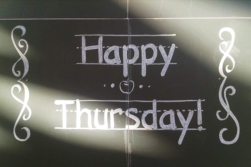 “It started informally as my way of giving back to the MIT community,” says junior Benjamin Chan. His daily chalkboard project welcomes students, faculty, staff, and visitors to the Ray and Maria Stata Center.