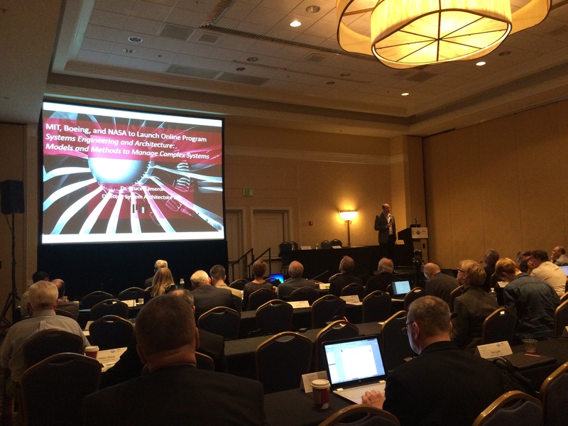 Bruce Cameron announced the Architecture and Systems Engineering online program at the International Council on Systems Engineering in Torrence, California, on Jan. 31.