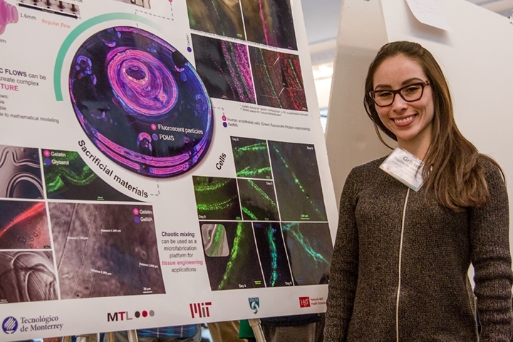 Grissel Trujillo-de Santiago presents her research at the Microsystems Technology Laboratories Annual Research Conference 2016 poster session in January.