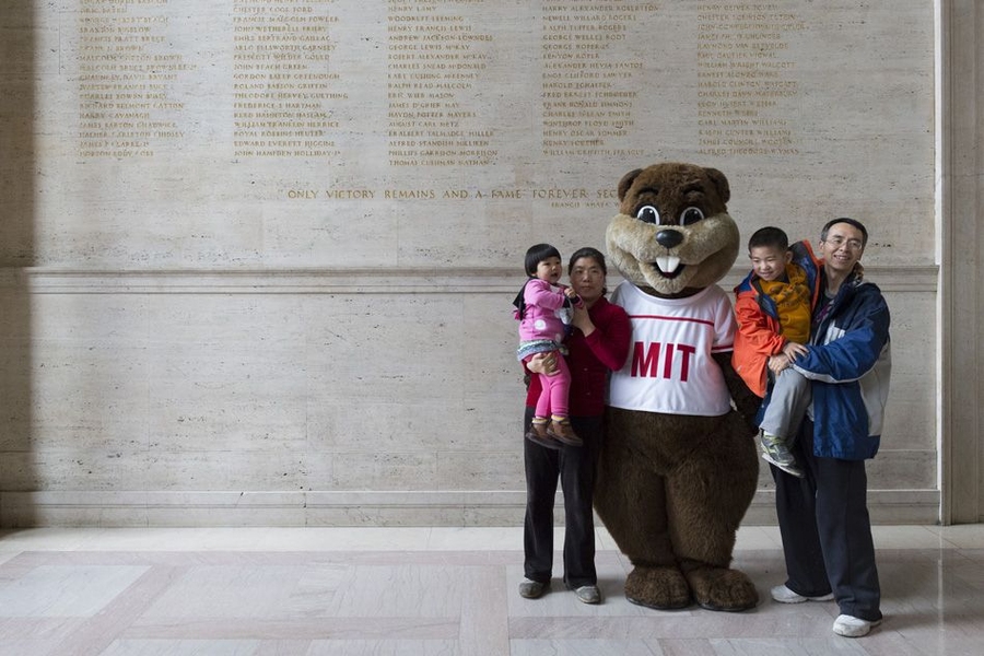 Tim the Beaver made an appearance at the open house and posed for photos with guests.