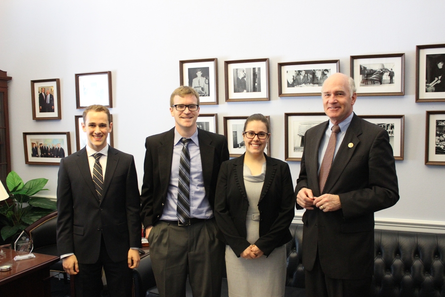 Left to right: Zane Markel, Scott Grindy, Ellie Bors, Rep. Bill Keating (D-MA09)
