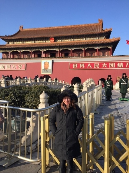 Nadia Lucas visits Tiananmen Square during record-low temperatures in China.