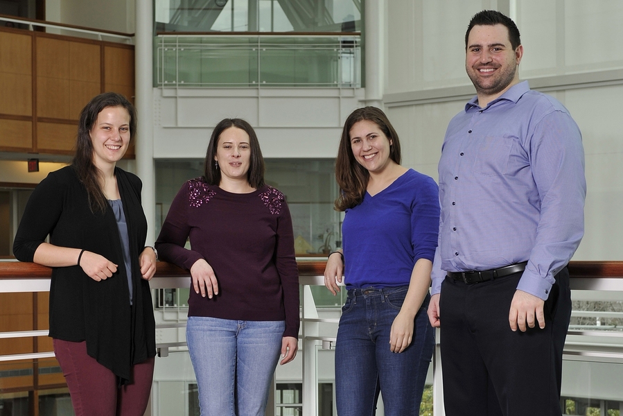 The Lincoln Laboratory Cross-Language Search Engine team includes (left to right) Elizabeth Salesky, Jennifer Williams, Jennifer Drexler, and Michael Coury.    