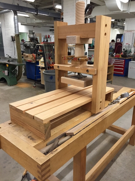 MIT's new handset printing press, during the build