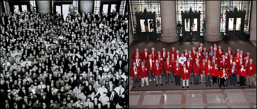 The 60-year reunion Class of 1956 recreated their photo that appeared in Life magazine in 1956.