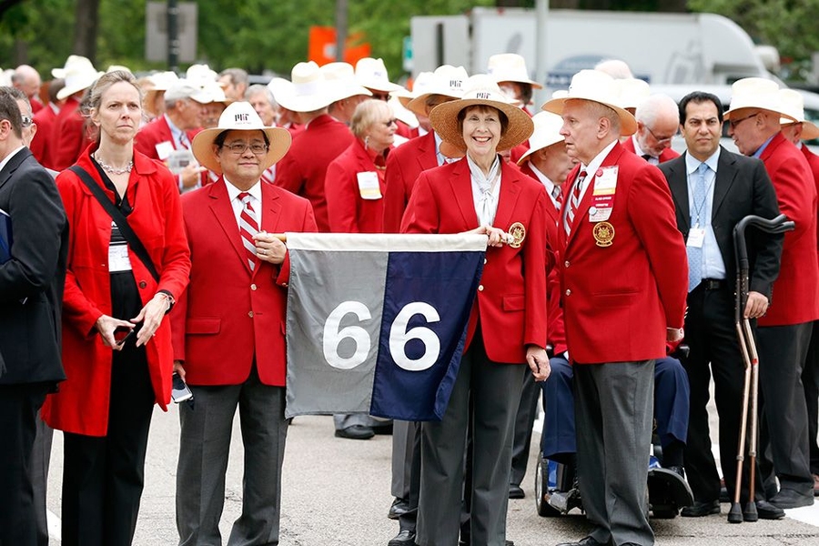 Members of the Class of 1966 gathered at MIT’s 2016 Commencement ceremony.