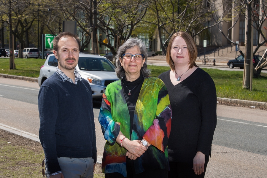 Left to right: Jareth Holt, Susan Solomon, and Noelle Selin of the MIT Department of Earth, Atmospheric and Planetary Sciences have developed new insights into how energy-related emissions form fine airborne particles that damage human health. They have also demonstrated a new way to design emissions-control measures specially tailored to reduce particulate pollution in a specific location.