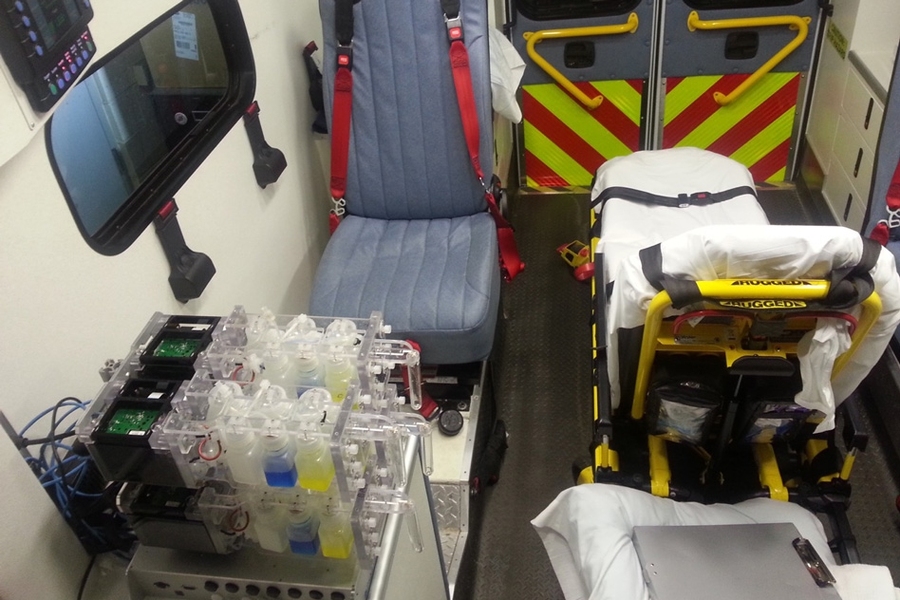 Point-of-care biomanufacturing integrates genetically engineered yeast and portable microbioreactors for on-demand drug production in an ambulance, for example.