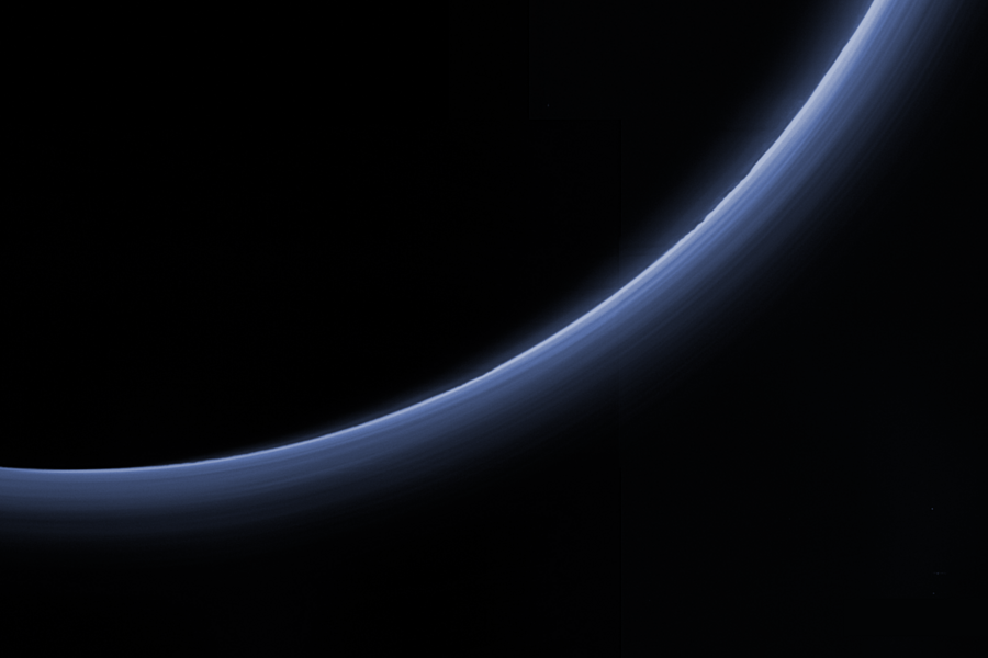 In the year since New Horizons flew past Pluto, scientists have discovered intriguing details about the dwarf planet's atmosphere. Seen here, haze particles form numerous intricate, horizontal layers, some extending for hundreds of miles around Pluto. The haze layers extend to altitudes of over 120 miles (200 kilometers).