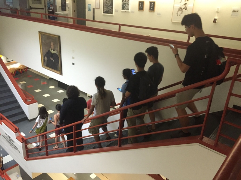 Members of the MIT Pokemon League head off on an outing to search for Pokemon around campus.