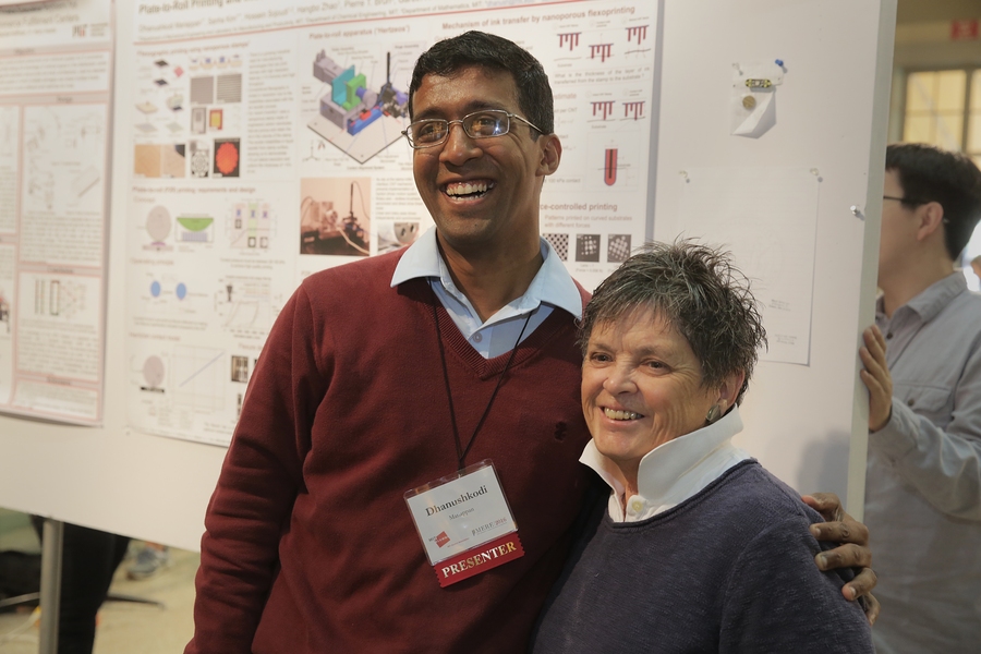 Presenter Dhanushkodi Mariappan (left) poses for a photo with MechE academic administrator Leslie Regan.