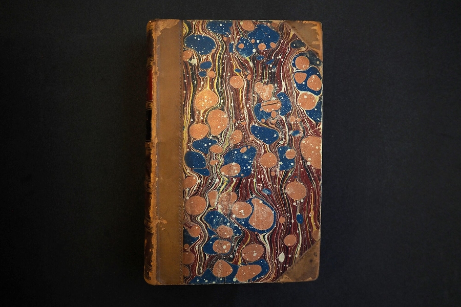 Ada Lovelace Day’s namesake is most famous for her translation and commentary on Luigi Menabrea’s work about the Analytical Engine, an early model for a computing machine devised by Charles Babbage. MIT's first edition is bound in half-calf with marbled boards, and dates to 1843.