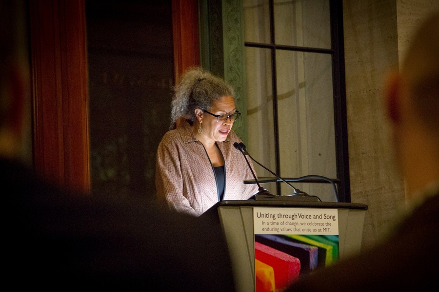 Helen Elaine Lee, professor of writing and head of the MIT Women’s and Gender Studies Program, spoke about the power of art to heal. "Do your transformative work,” she said, "make and seek out art, and fight for the values you believe in.”