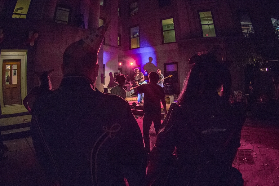 Outdoor festivities for Senior House's centennial included live music and artistic performances.