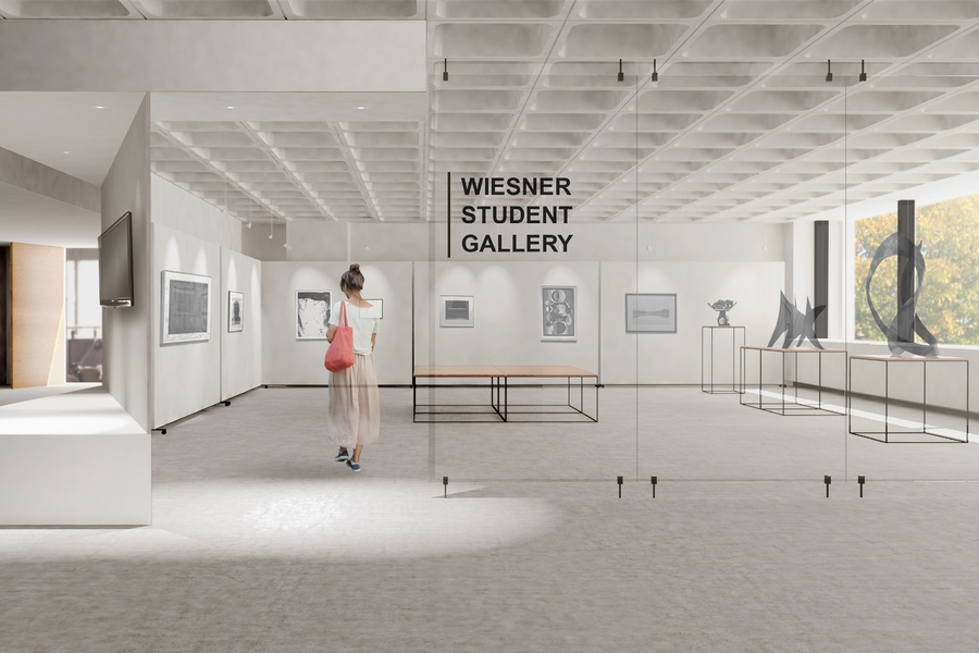 Architect's rendering of the Wiesner Student Art Gallery renovation