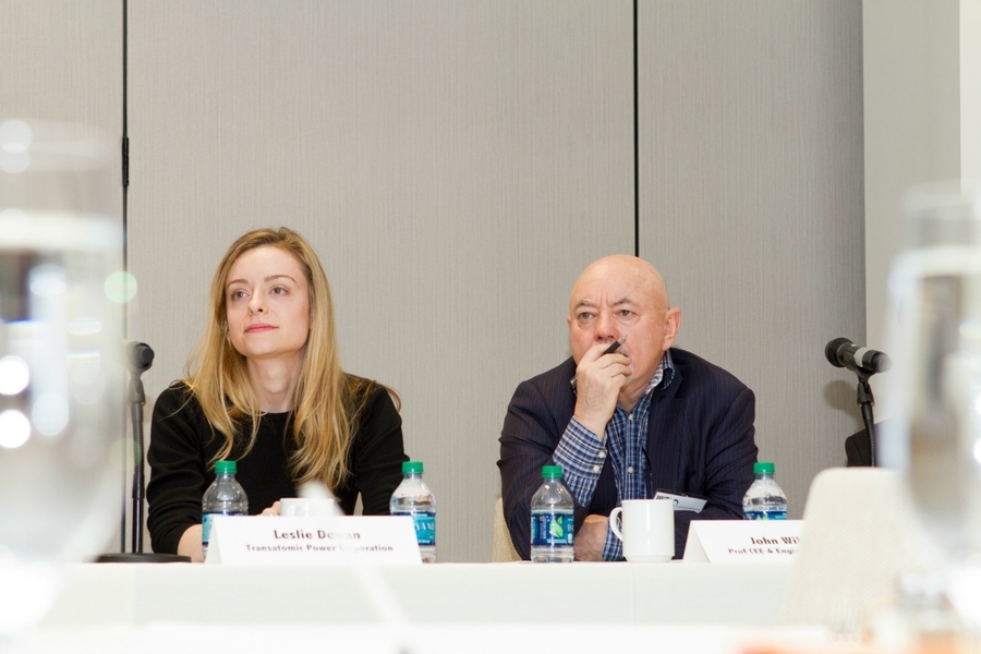 Leslie Dewan ’07, PhD ‘13 of Transatomic Power Corporation, and Professor John Williams of the Department of Civil and Environmental Engineering, served as panelists and judges for Innovation@ONE. 