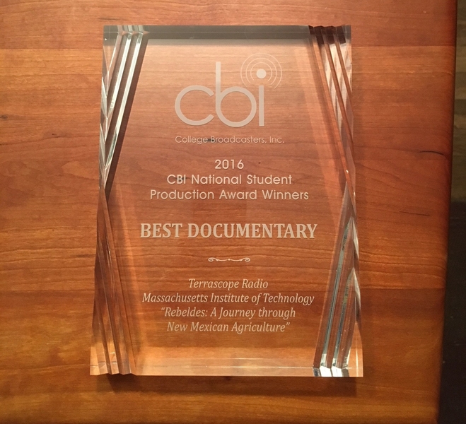 Terrascope Radio received the 2016 CBI National Student Production Award for best documentary.