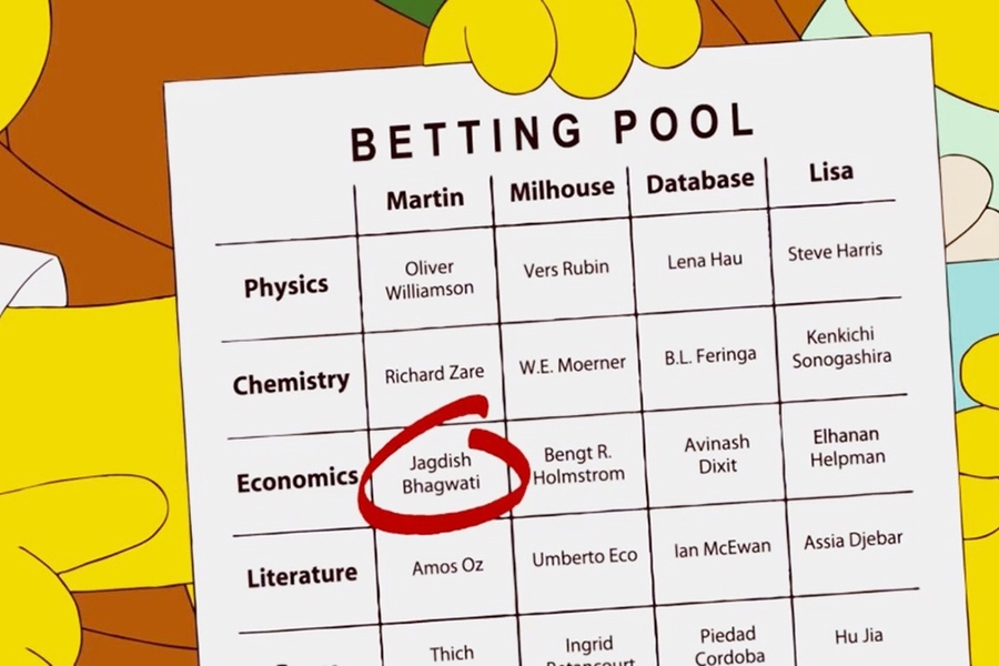 A tweet noting "The Simpsons"' prediction of a Nobel Prize for Professor Bengt Holmström was @MIT's most popular to date.