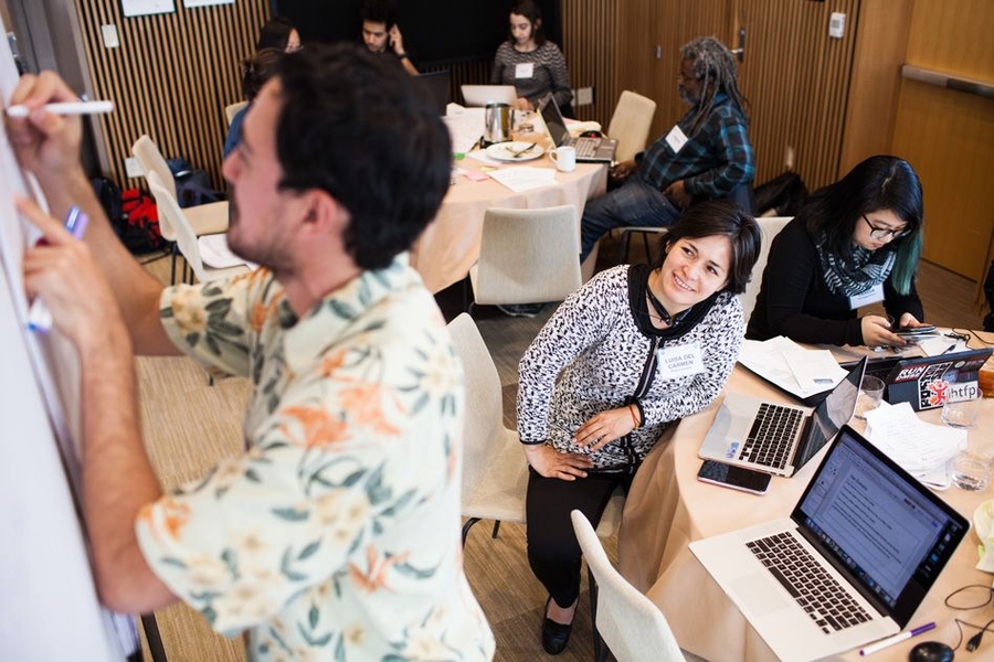 The “Environmental Impact Label” team included Elliott Donlon, a senior research support associate in mechanical engineering; Luisa del Carmen Pinto Linconir, a visiting scientist at Terrascope; and Yanisa Techagumthorn, an undergraduate in materials science and engineering.