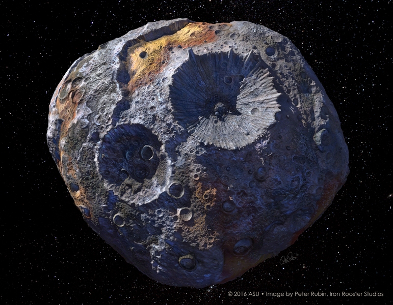 Artist's depiction of asteroid 16 Psyche