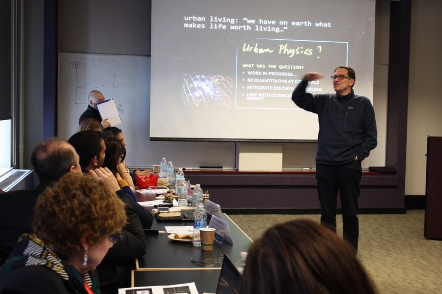 Professor Franz-Josef Ulm explains Urban Physics to a delegation of senior Panamanian Government Officials who paid a visit the MIT Concrete Sustainability Hub.