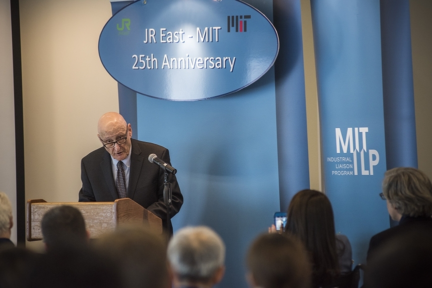 “The greatest honor in my professional career has been to serve as the first JR East Professor and for 25 years of my career,” said JR East Professor Joseph Sussman at the 25th anniversary of the JR East-MIT partnership.