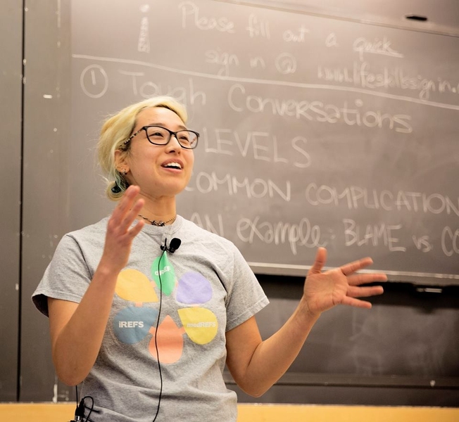A member of MIT iREFS leads a "Bite-size Conflict Management Training" as part of Life Skills Week.