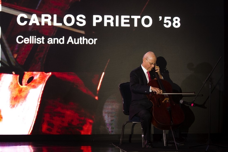World-renowned cellist and MIT alum Carlos Prieto '58 opened the program with a performance of Bourrée from "Suite No. 3 in C major" by J. S. Bach.