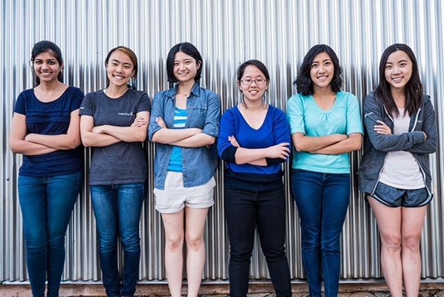 Left to right: Chandani Doshi, Jessica (Jialin) Shi, Chen (Bonnie) Wang, Charlene Xia, Tania Yu, and Grace Li of MIT are $10,000 Lemelson-MIT “Use it!” Undergraduate Team Winners.