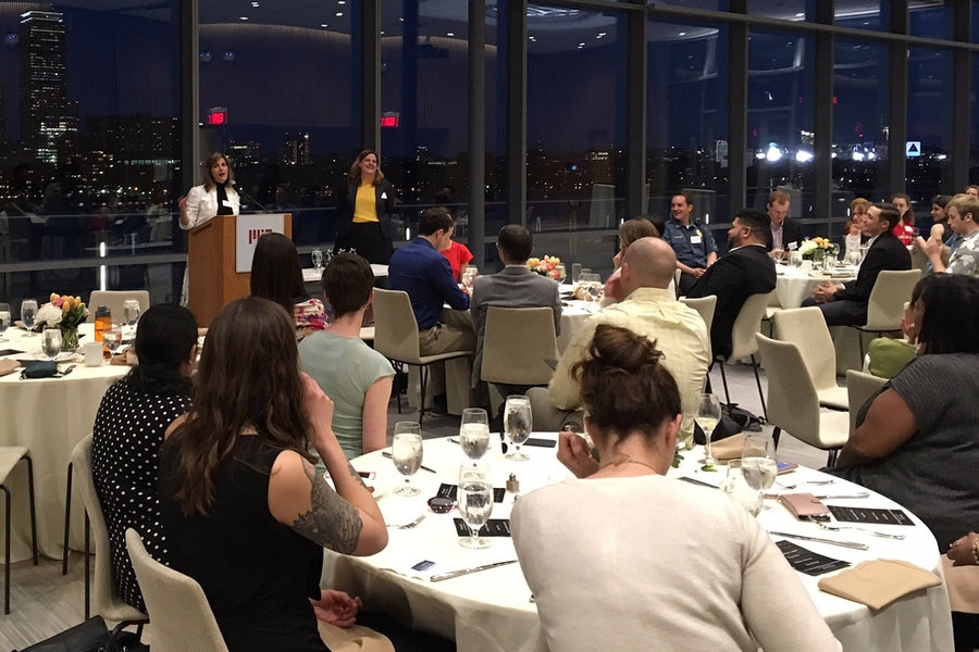 MIT Title IX Office Director Sarah Rankin addresses the 2017 Change Makers Awards ceremony held on April 11.
