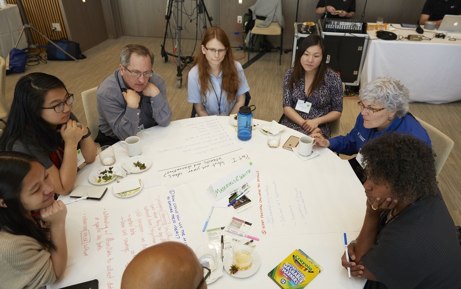 In the day’s final workshop, students, staff, and faculty worked together in small groups to match campus-based questions with opportunities for partnerships, experiential learning and new research.