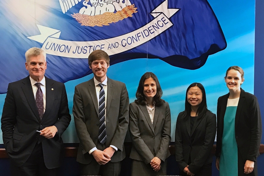 Left to right: Senator Bill Cassidy (R-LA), Alex Mijalis, Angela Phillips, Abigail Regitsky, and Kate Stoll.