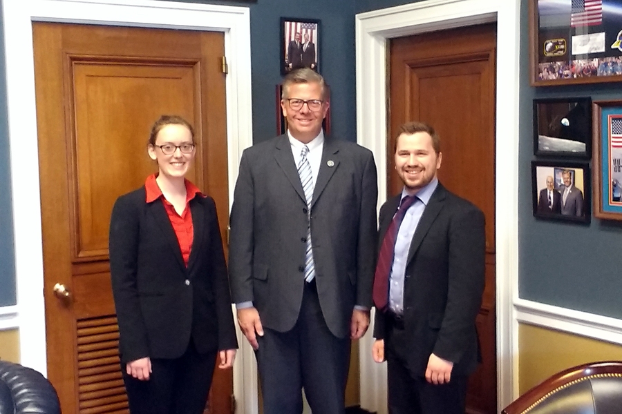 Left to right: Elisa Boles, Representative Randy Hultgren (R-IL-14), and Eric Bersin.