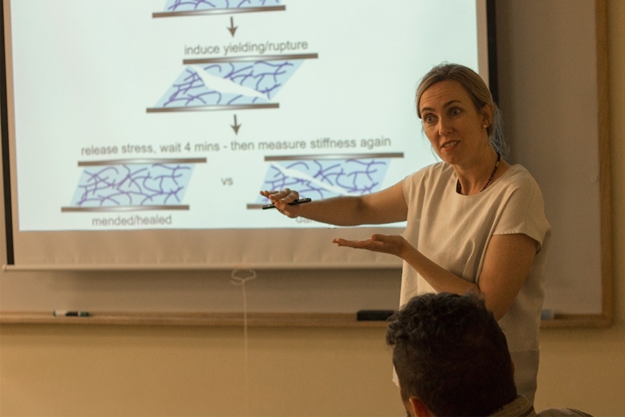 Eugene Bell Career Development Professor of Tissue Engineering Katharina Ribbeck describes her research on developing artificial substitutes for naturally occurring mucus in the body.