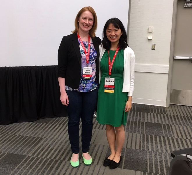 Kath Xu (right) and Dawn Wendell presented their findings on closing the gender gap in engineering at the 2017 American Society for Engineering Education Annual Conference.