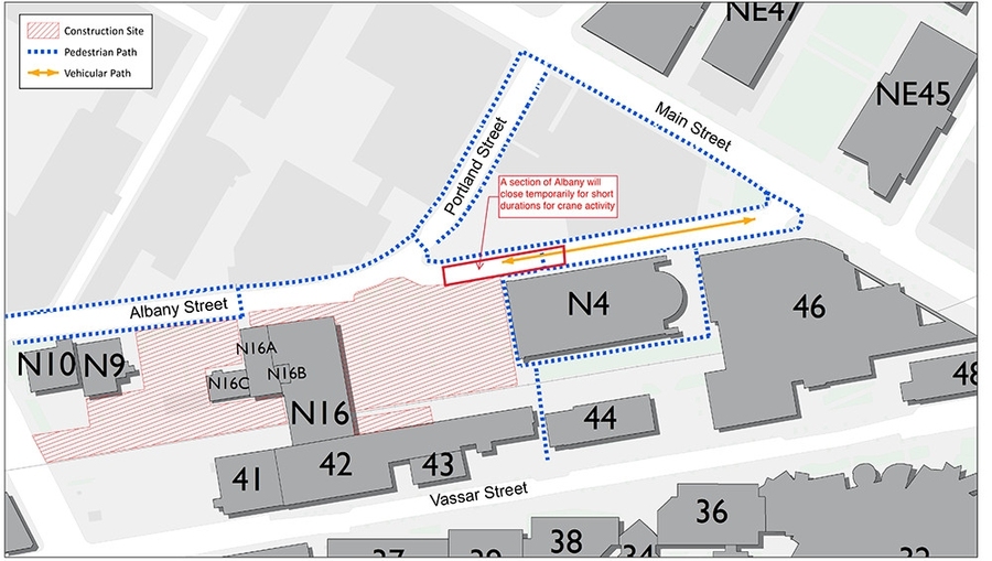 Upgrade plans for MIT's Central Utilities Plant include building a new addition to the plant on the site of an existing parking lot along Albany Street (N10 Annex Lot). Construction activities expected to start in August include site preparation and enabling, site excavation, utility work, and the construction of foundations. The sidewalk in front of the site will be closed during construction and...