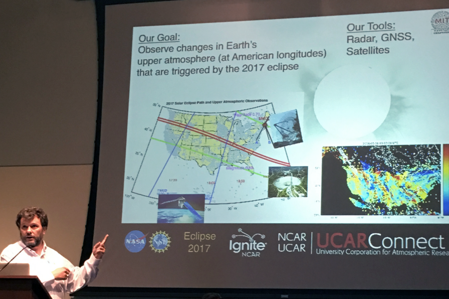 Phil Erickson, assistant director of MIT Haystack Observatory, speaks in Boulder, Colorado, about ionospheric research