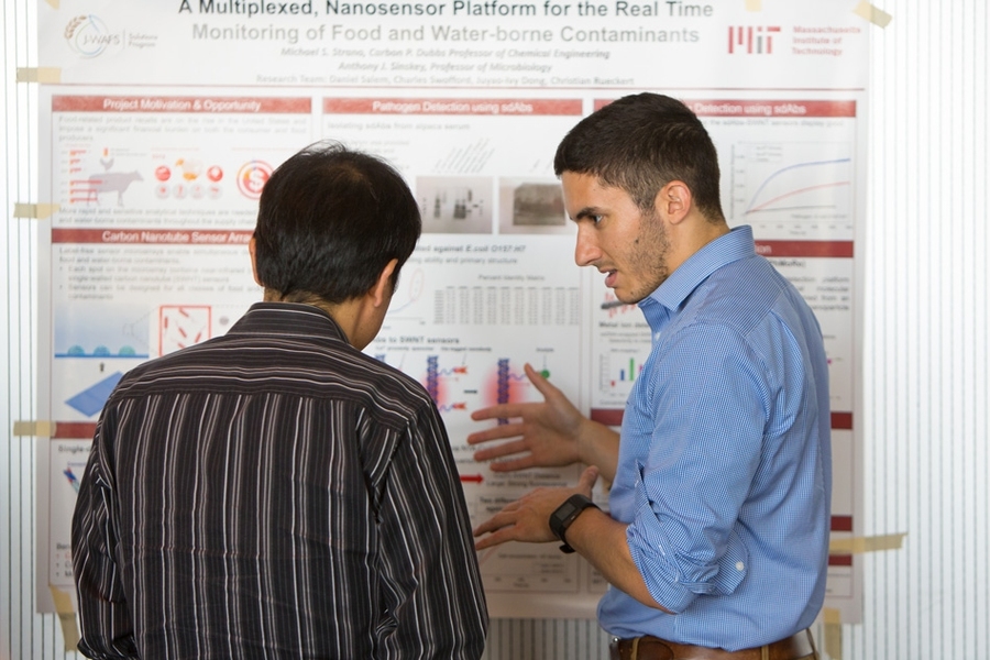 Dan Salem, PhD candidate in the Department of Chemical Engineering and member of the Strano research group, explains a project funded in 2015 by a J-WAFS Solutions grant: A Multiplex, Nanosensor Platform for the Real Time Monitoring of Food and Water-Borne Contaminants.  This project is led by the co-PIs Michael Strano, the Carbon P. Dubbs Professor of Chemical Engineering, and Anthony Sinskey, a ...