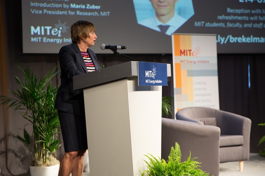 The discussion, titled, “If you had a billion dollars for energy-related R&D, where would you spend it?,” was introduced by Maria Zuber, MIT’s vice president for research.