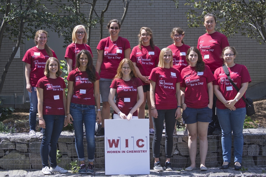 MIT Women in Chemistry members led the second annual Scientist for a Day camp at MIT. Top row (l-r): Amanda Stubbs, Allena Goren, Krysta Dummit, Carly Schissel, Lexie McIsaac, and Jessica Lamb. Second row (l-r): Jessica Carr, Sophie Bertram, Nicole Moody, Kristin Zuromski, Michelle MacLeod, and Anna Ponomarenko
Not pictured: Patti Christie, Grace Kimball, Katie Shulenberger, Alyssa Antropow, and ...
