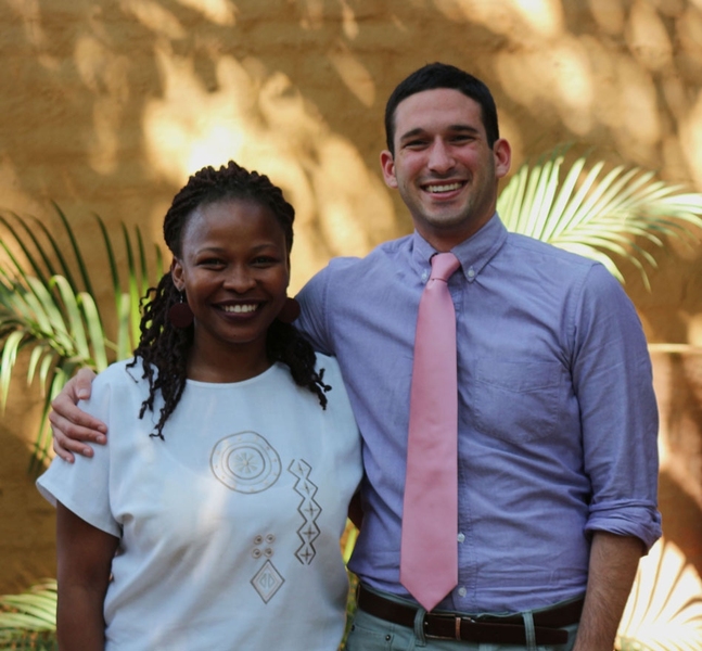 Young 1ove co-founders Moitshepi Matsheng and MIT graduate Noam Angrist ’13.