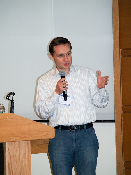 Workshop on Low-Latency Wireless Random-Access organizer Yury Polyanskiy of MIT's Laboratory for Information and Decision Systems spoke during the event’s first information theory session.